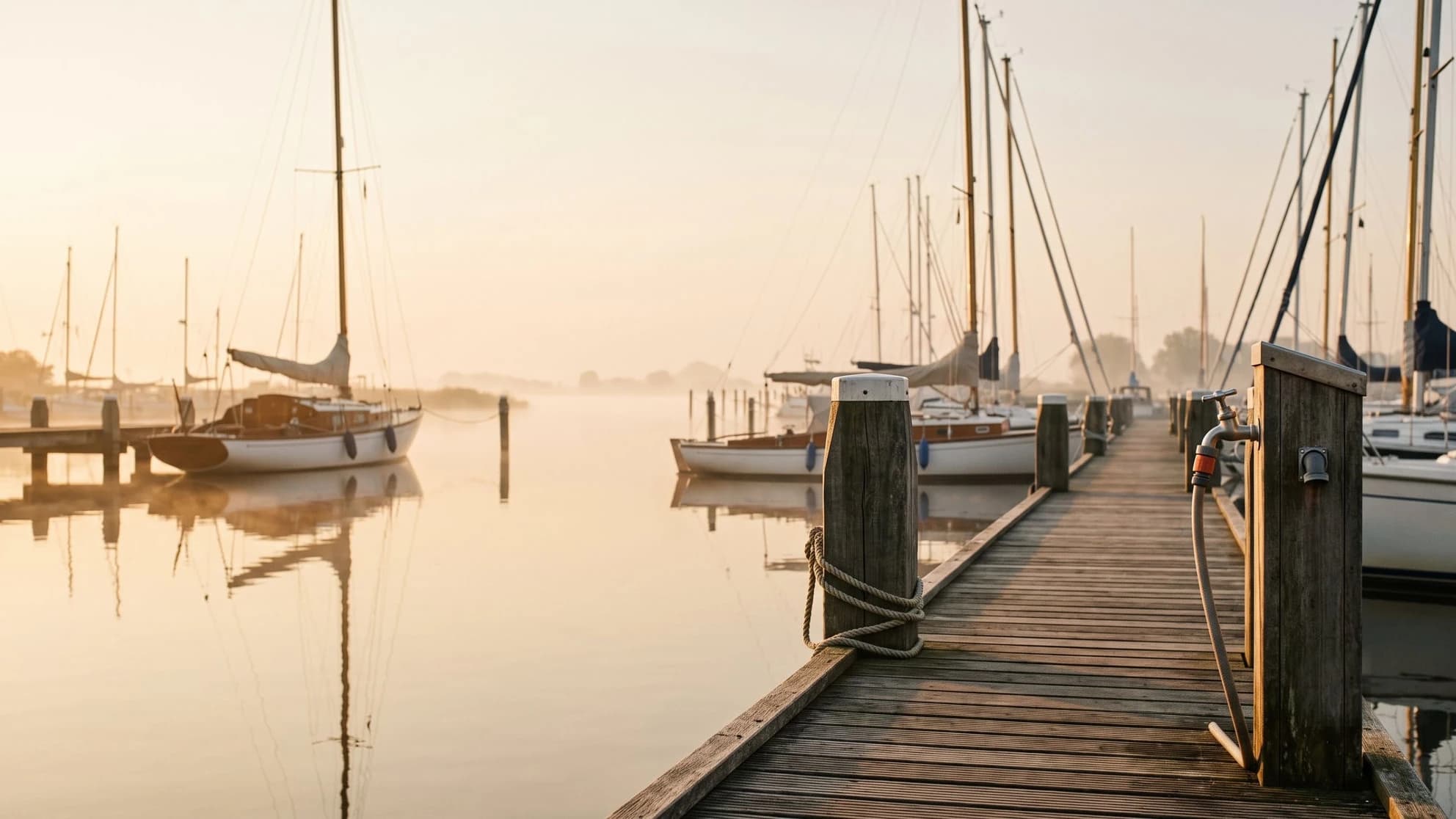 Jachthaven, begin van het seizoen.